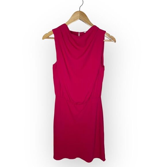 Amanda Uprichard Magenta Dark Pink High Drape Neck Dress - Size Small - Picture 1 of 8